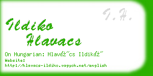 ildiko hlavacs business card